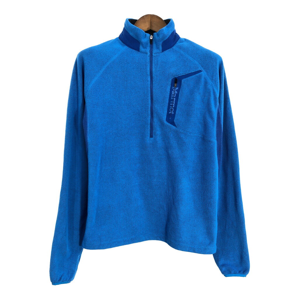 MARMOT マーモット ハーフジップ フリースジャケット アウトドア ブルー (メンズ M) 中古 古着 S6541