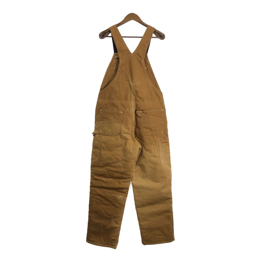 Carhartt カーハート ダック ダブルニー ビブオーバーオール ブラウン (メンズ W36 L32) 中古 古着 S6737