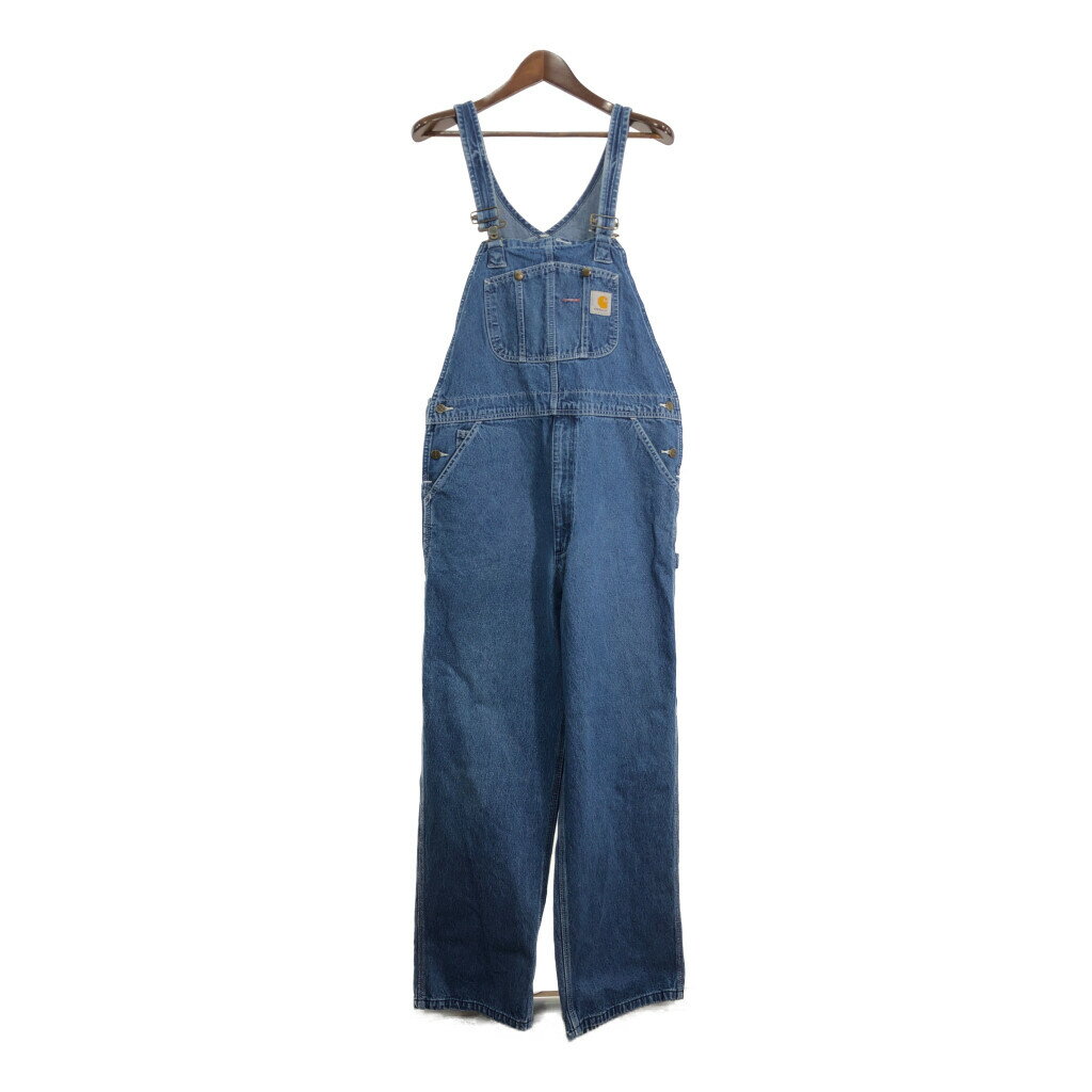 Carhartt カーハート デニム ビブオーバーオール ブルー (メンズ W36 L32) 中古 古着 S6806