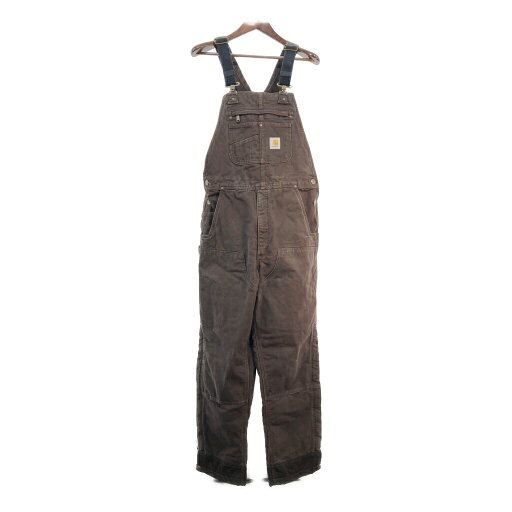 Carhartt カーハート ダック ダブルニー ビブオーバーオール ブラウン (メンズ M REGULAR) 中古 古着 S6836 Carhartt カーハート ダック ダブルニー ビブオーバーオール ブラウン (メンズ M REGULAR) 中古 古着 S6836