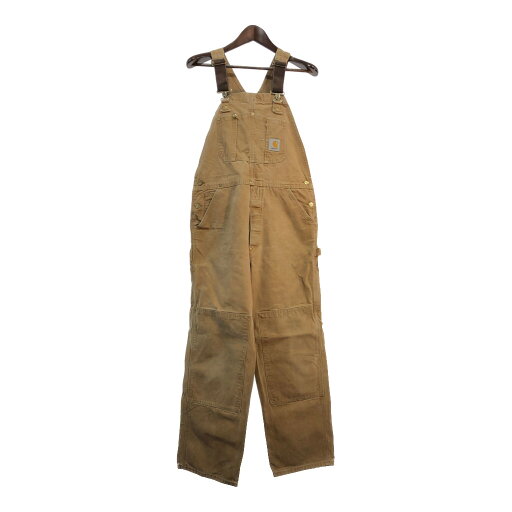 Carhartt カーハート ダック ダブルニー ビブオーバーオール 大きいサイズ ライトブラウン (メンズ W40相当) 中古 古着 S6837