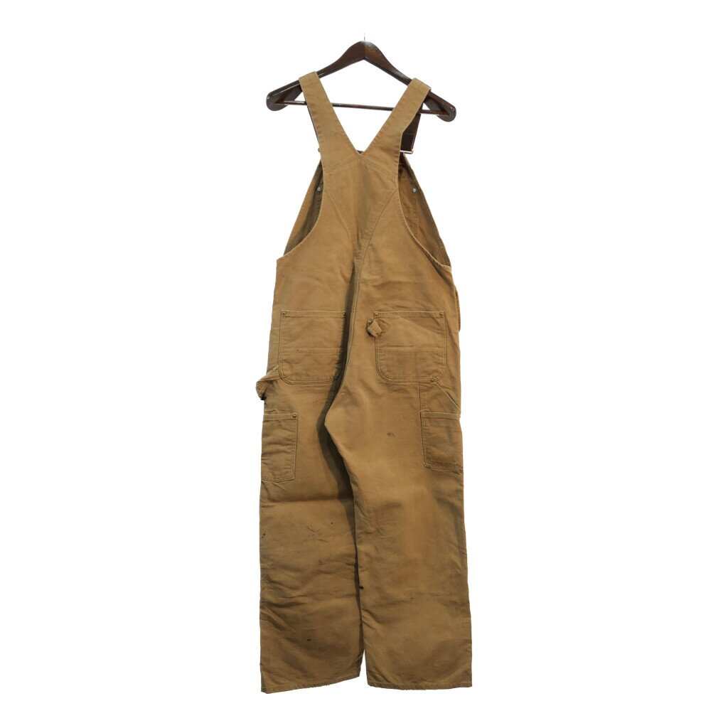 Carhartt カーハート ダック ダブルニー ビブオーバーオール ライトブラウン (メンズ W40相当) 中古 古着 S6838