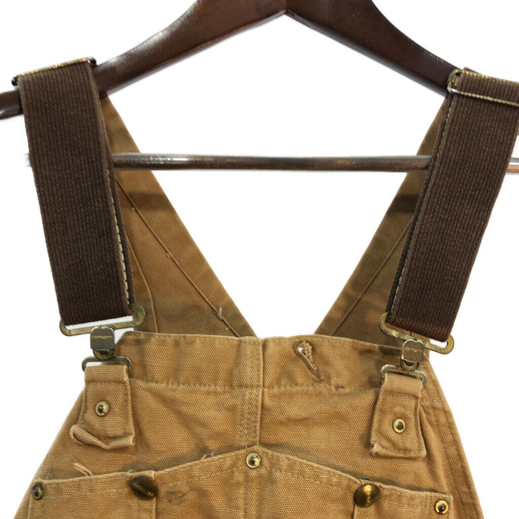 Carhartt カーハート ダック ダブルニー ビブオーバーオール ライトブラウン (メンズ W40相当) 中古 古着 S6838
