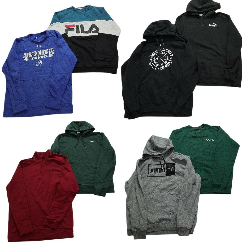 古着卸 まとめ売り スポーツブランドMIX スウェット 8枚セット (メンズ L ) アンダーアーマー リーボック KAPPA プーマ FILA MX2704