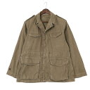 60年代 フランス軍 M-47 フィールドジャケット ミリタリー ヴィンテージ オリーブ (メンズ S相当) 中古 古着 A2970(4)