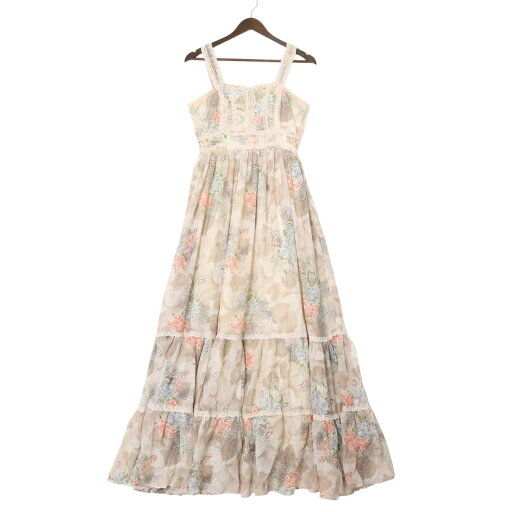 70年代 GUNNE SAX ガニーサックス フリル レースドレス 花柄 アイボリー (メンズ 11(レディース)) 中古 古着 A3013 70年代 GUNNE SAX ガニーサックス フリル レースドレス 花柄 アイボリー (メンズ 11(レディース)) 中古 古着 A3013