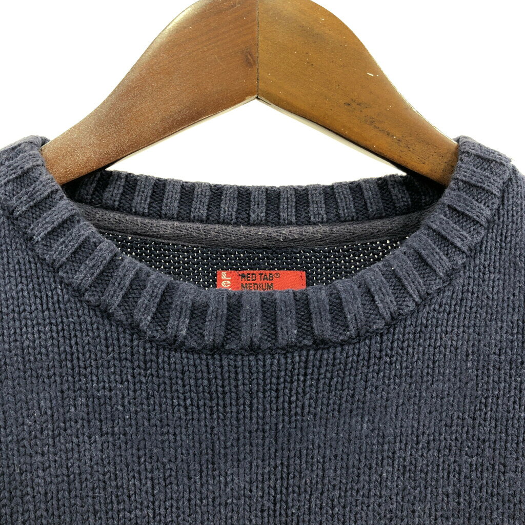 Levi's リーバイス コットン ニット セーター ワンポイントロゴ ネイビー (メンズ M) 中古 古着 S7344 3