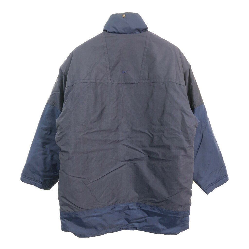 90年代 NIKE ナイキ 中綿 ナイロンジャケット スポーツ ブルー (メンズ M) 中古 古着 S7448