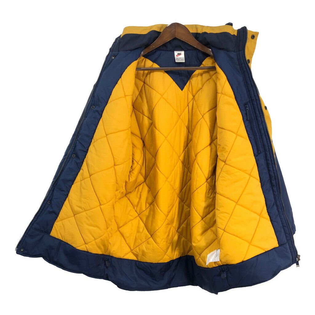 90年代 NIKE ナイキ 中綿 ナイロンジャケット スポーツ ブルー (メンズ M) 中古 古着 S7448