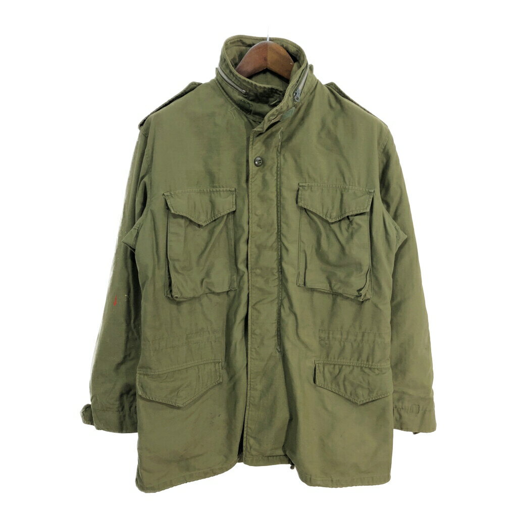 60年代 米軍実物 U.S.ARMY M-65 フィールドジャケット 2nd ヴィンテージ ミリタリー オリーブ (メンズ L相当) 中古 古着 S7708