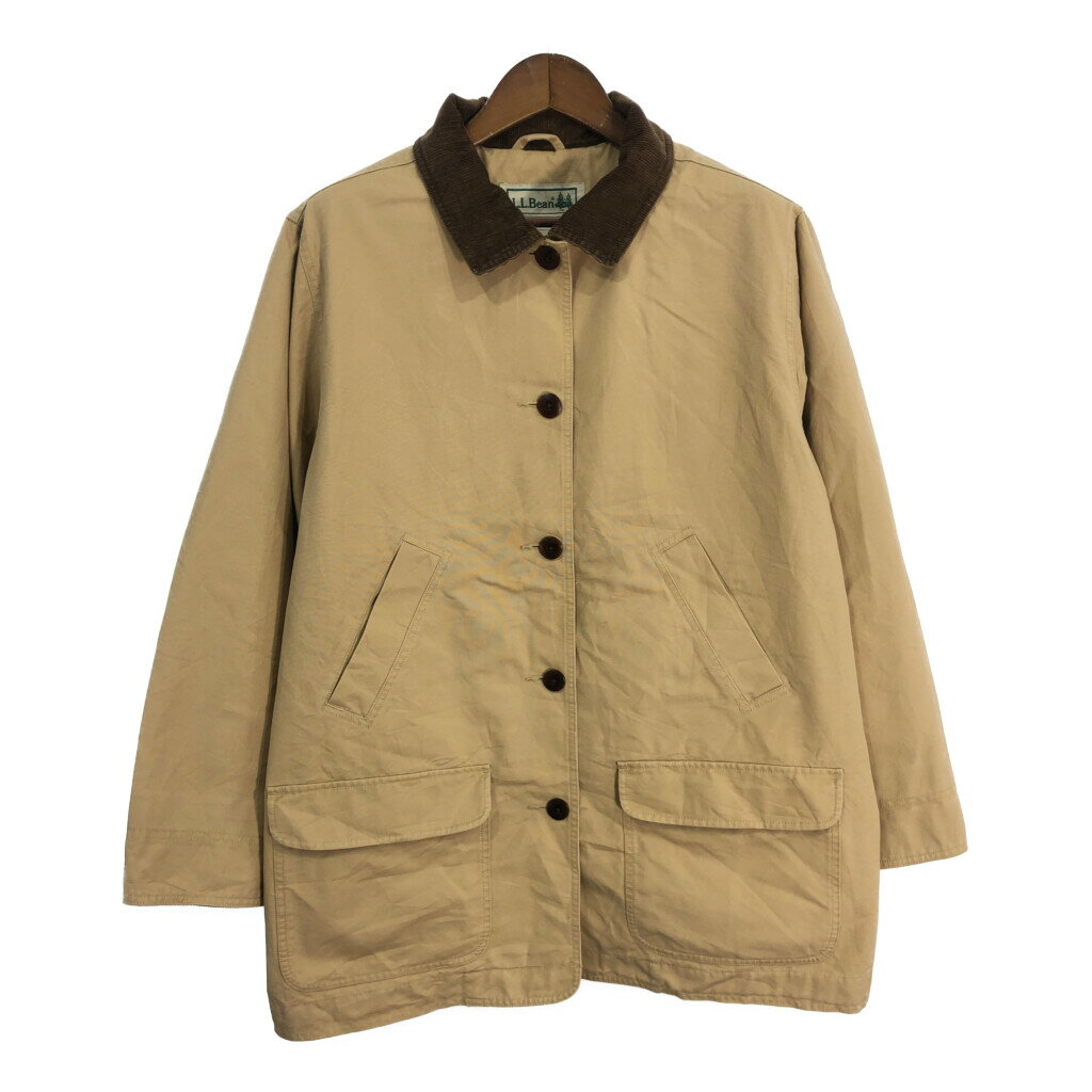 L.L.Bean エルエルビーン ハンティングジャケット アウトドア 大きいサイズ ベージュ (レディース 2XL) 中古 古着 S7838