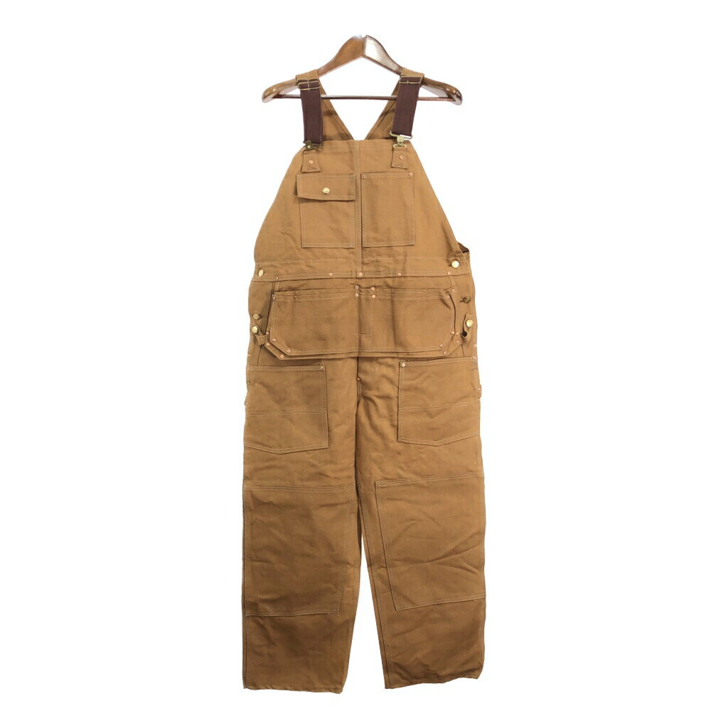 70年代 USA製 Carhartt カーハート ダック オーバーオール ヴィンテージ ワーク ライトブラウン (メンズ W39 L29相当) 中古 古着 S7865