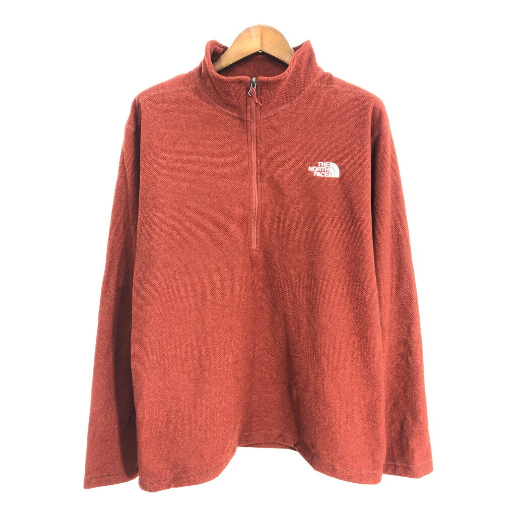 THE NORTH FACE ノースフェイス ハーフジップ フリースジャケット アウトドア 大きいサイズ レッド (メンズ XXL) 中古 古着 S8205