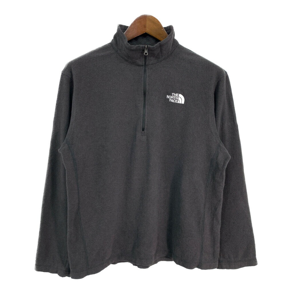 THE NORTH FACE ノースフェイス ハーフジップ フリースジャケット アウトドア グレー (メンズ L) 中古 古着 S8232