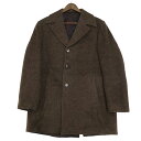 フランス製 laine&mohair ウール モヘア ハーフコート ブラウン (メンズ M相当) 中古 古着 A3188
