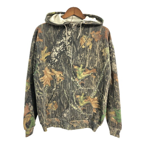MOSSY OAK モッシーオーク リアルツリーカモ フルジップ スウェットパーカー アウトドア ブラウン (メンズ XL) 中古 古着 S8378 MOSSY OAK モッシーオーク リアルツリーカモ フルジップ スウェットパーカー アウトドア ブラウン (メンズ XL) 中古 古着 S8378