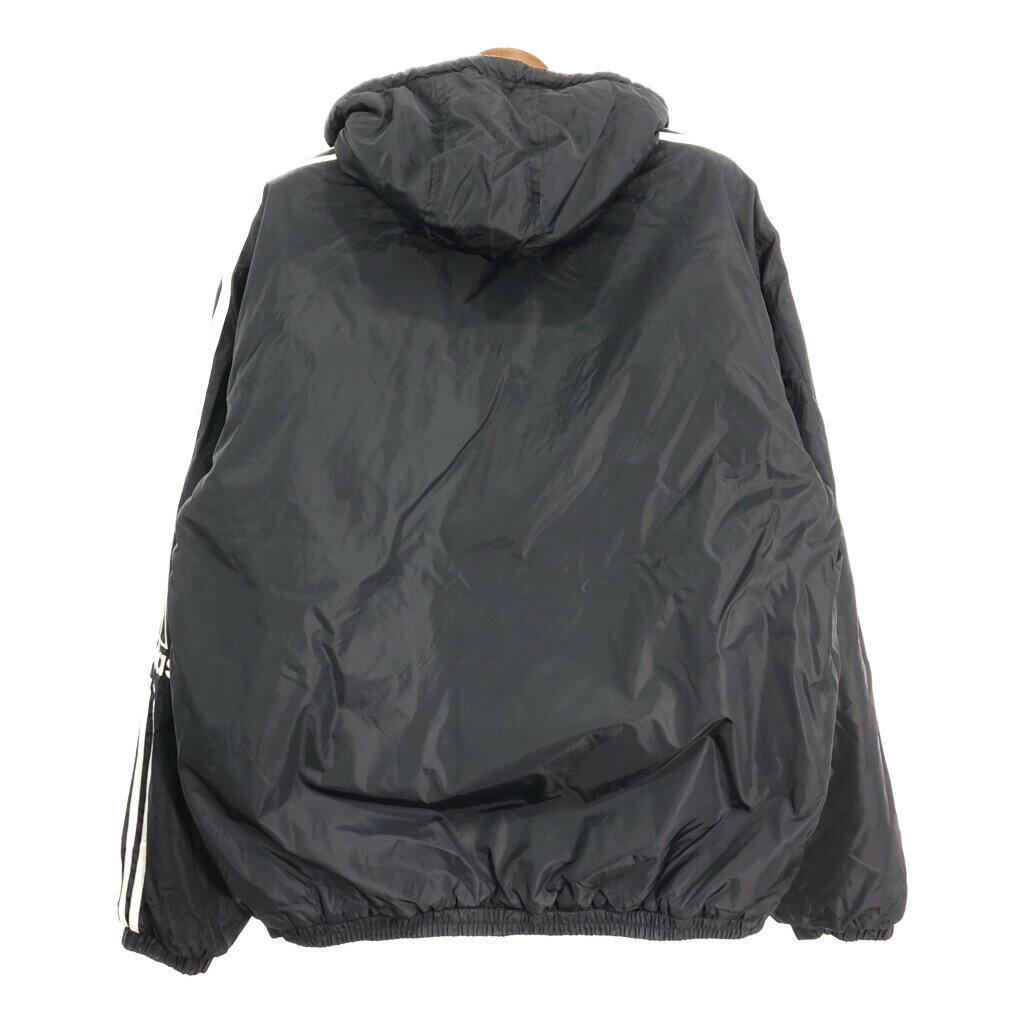 00年代 adidas アディダス ナイロン フリース ジャケット スポーツ ブラック (メンズ L) 中古 古着 S8446