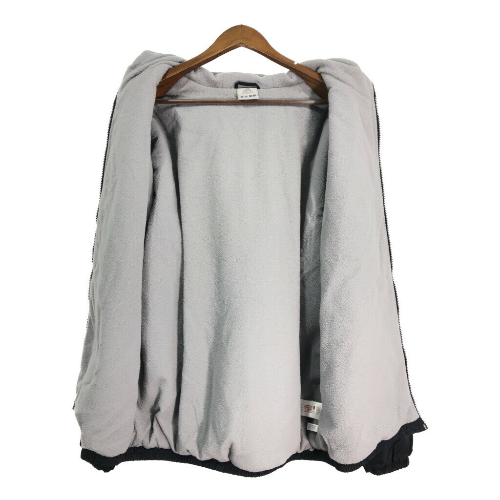 00年代 adidas アディダス ナイロン フリース ジャケット スポーツ ブラック (メンズ L) 中古 古着 S8446