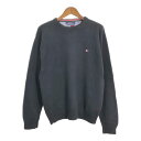 90年代 TOMMY HILFIGER トミーヒルフィガー コットン ニット セーター ブラック (メンズ XL) 中古 古着 S8501(4)