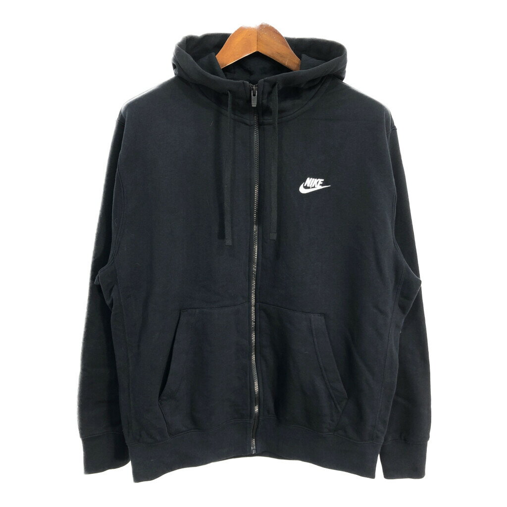 NIKE ナイキ スウェット フルジップ パーカー スポーツ ブラック (メンズ L) 中古 古着 S8595