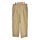 90年代 TOMMY HILFIGER トミーヒルフィガー 2タック コーデュロイパンツ ブラウン (メンズ W34 L30) 中古 古着 S8786(4)