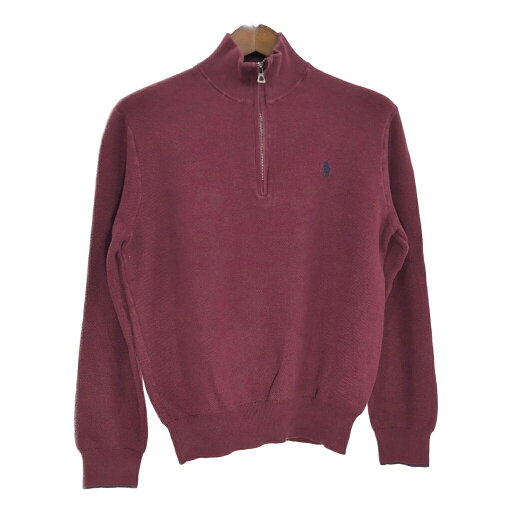 Polo by Ralph Lauren ポロ ラルフローレン ハーフジップ コットン セーター ワインレッド (メンズ M) 中古 古着 S8958 Polo by Ralph Lauren ポロ ラルフローレン ハーフジップ コットン セーター ワインレッド (メンズ M) 中古 古着 S8958