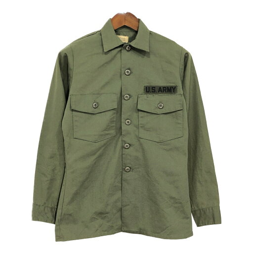 70年代 米軍実物 U.S.ARMY ユーティリティシャツ ミリタリー オリーブ (メンズ 14 1/2) 中古 古着 S9017 70年代 米軍実物 U.S.ARMY ユーティリティシャツ ミリタリー オリーブ (メンズ 14 1/2) 中古 古着 S9017