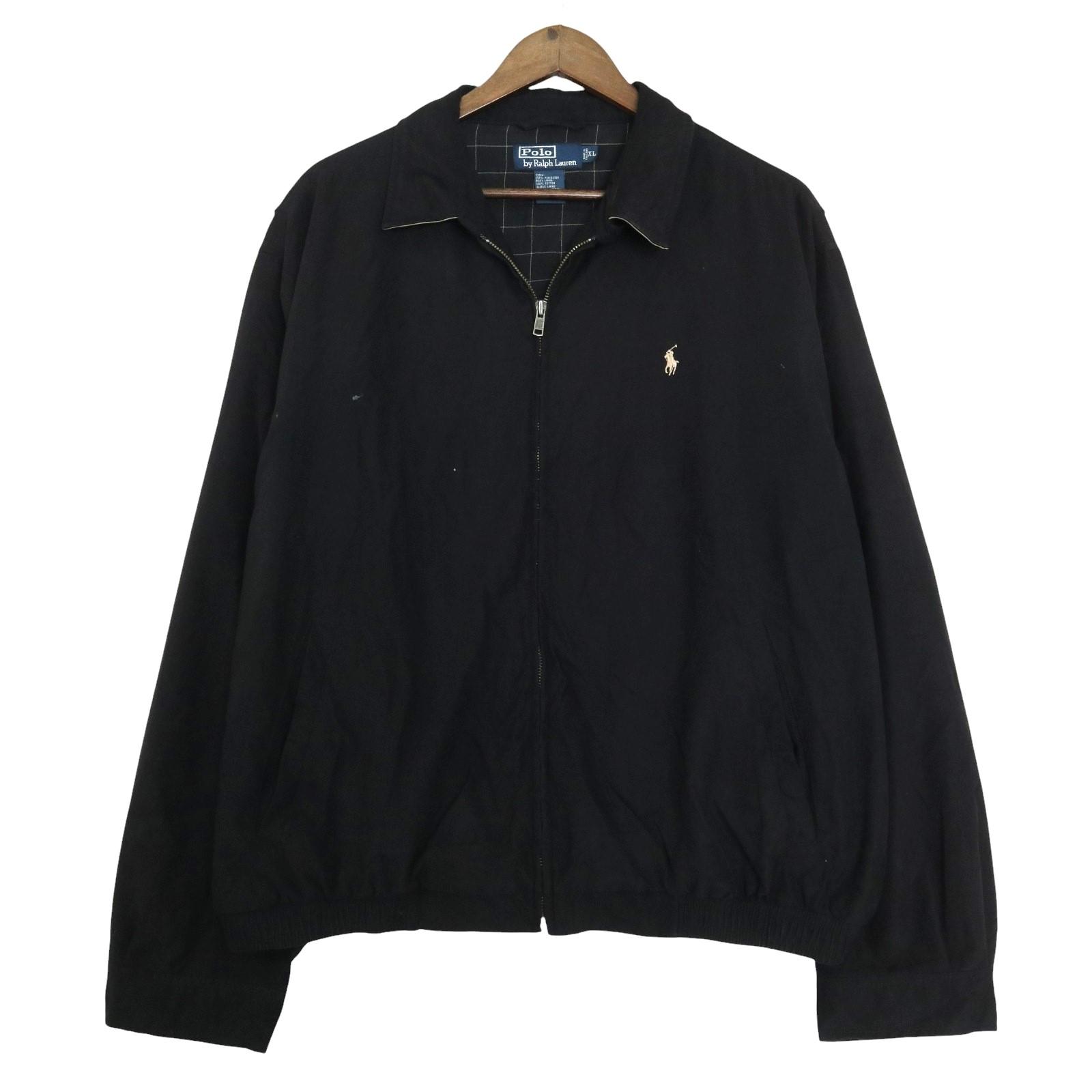 00年代 Polo by Ralph Lauren ポロ ラルフローレン スイングトップ ブラック (メンズ XL) 中古 古着 A3467