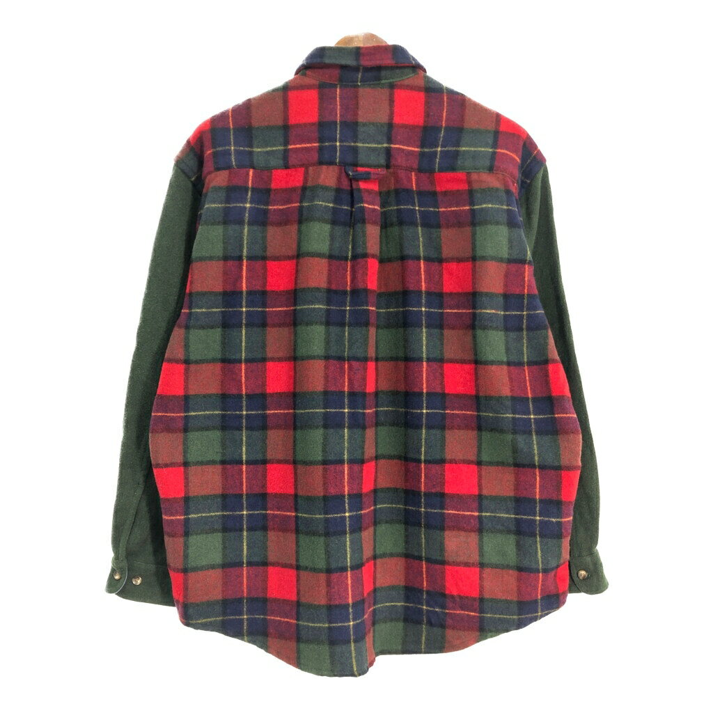 90年代 Eddie Bauer エディーバウアー フランネルシャツ アウトドア チェック マルチカラー (メンズ L) 中古 古着 S9301