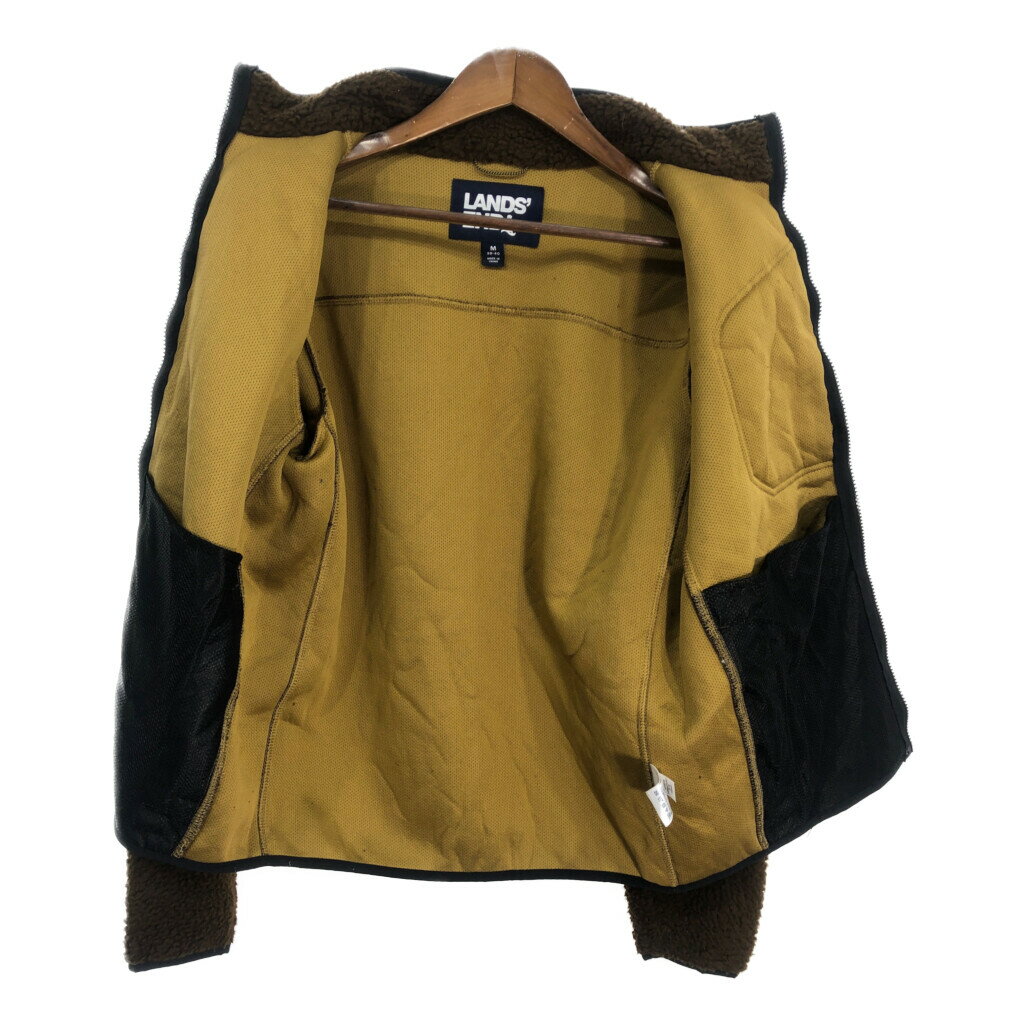 LANDS' END ランズエンド ボアフリースジャケット ブラウン (メンズ M) 中古 古着 S9342