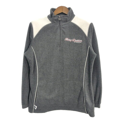 HARLEY DAVIDSON ハーレーダビッドソン ハーフジップ フリースジャケット グレー (メンズ XL) 中古 古着 S9407 HARLEY DAVIDSON ハーレーダビッドソン ハーフジップ フリースジャケット グレー (メンズ XL) 中古 古着 S9407
