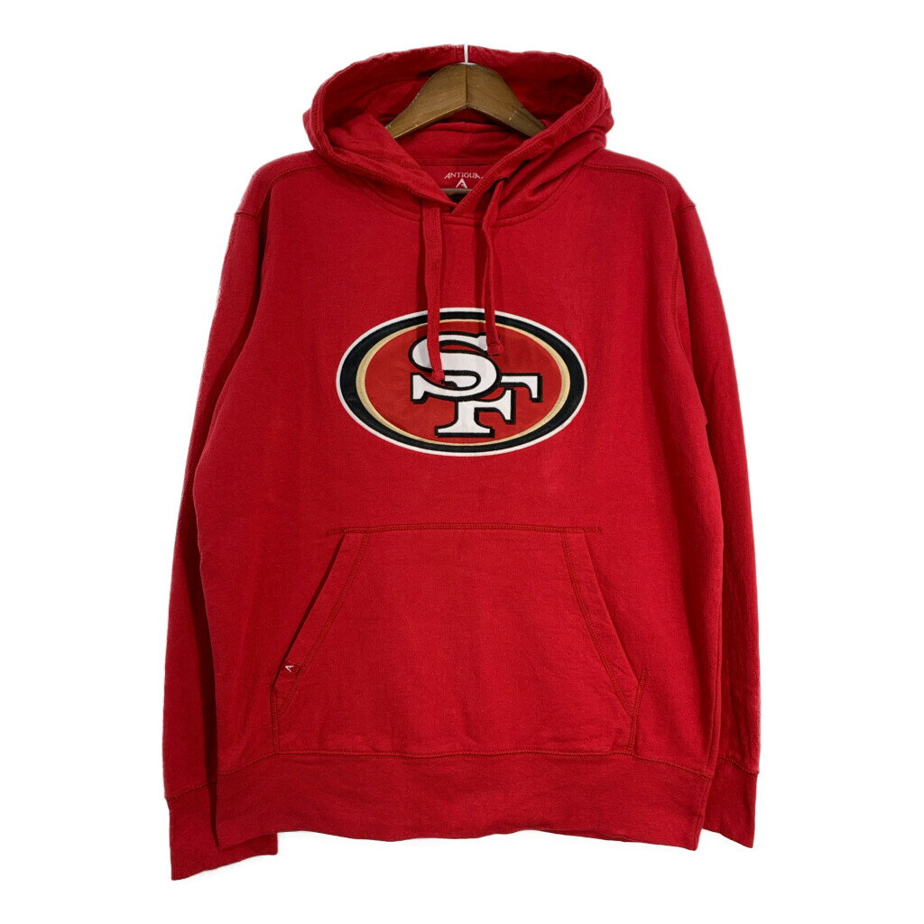 NFL サンフランシスコ・49ers スウェット パーカー プロチーム アメフト レッド (メンズ L) 中古 古着 S9458
