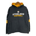 Reebok リーボック NFL ピッツバーグ・スティーラーズ スウェット パーカー プロチーム スポーツ ブラック (メンズ L) 中古 古着 S9460(4)