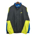 90年代 NIKE ナイキ ハーフジップ ナイロンジャケット スポーツ ブラック (メンズ XL) 中古 古着 T0162