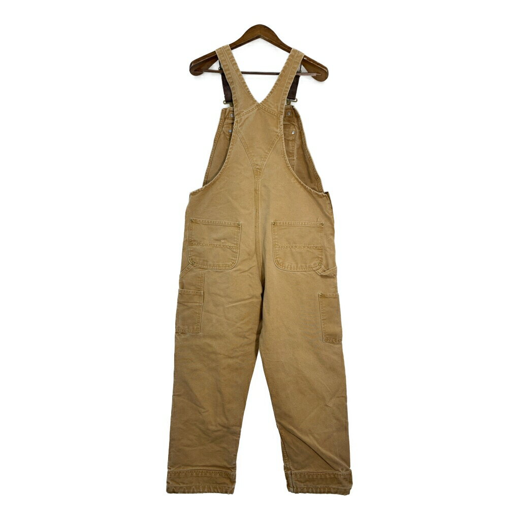 Carhartt カーハート ダック ダブルニー ビブオーバーオール ライトブラウン (メンズ W34 L30) 中古 古着 T0307