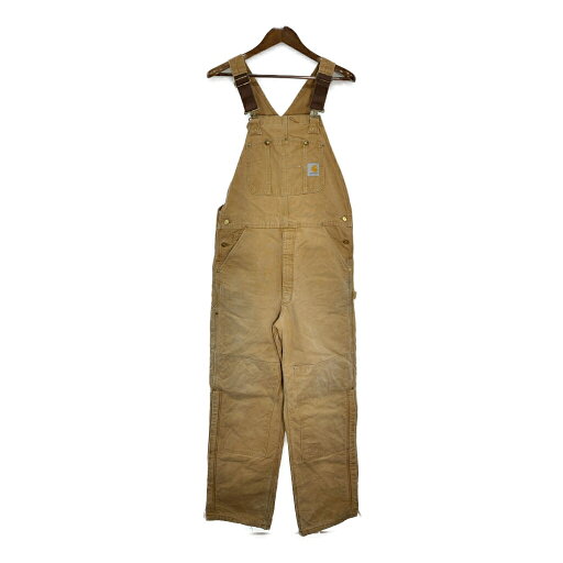 00年代 Carhartt カーハート ダック ダブルニー ビブオーバーオール ブラウン (メンズ W37 L32相当) 中古 古着 T0323 00年代 Carhartt カーハート ダック ダブルニー ビブオーバーオール ブラウン (メンズ W37 L32相当) 中古 古着 T0323