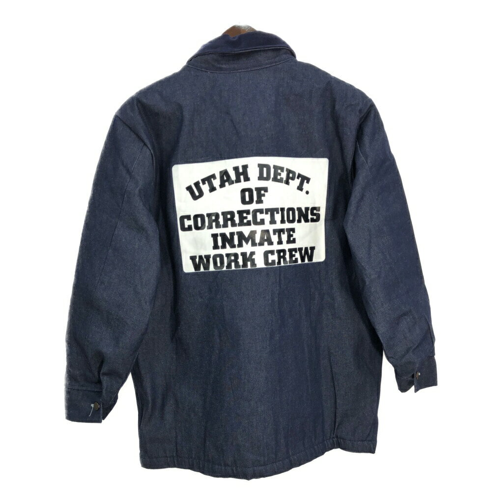 Bob Barker デニム カバーオール ワークジャケット ブルー (メンズ MEDIUM) 中古 古着 T0387