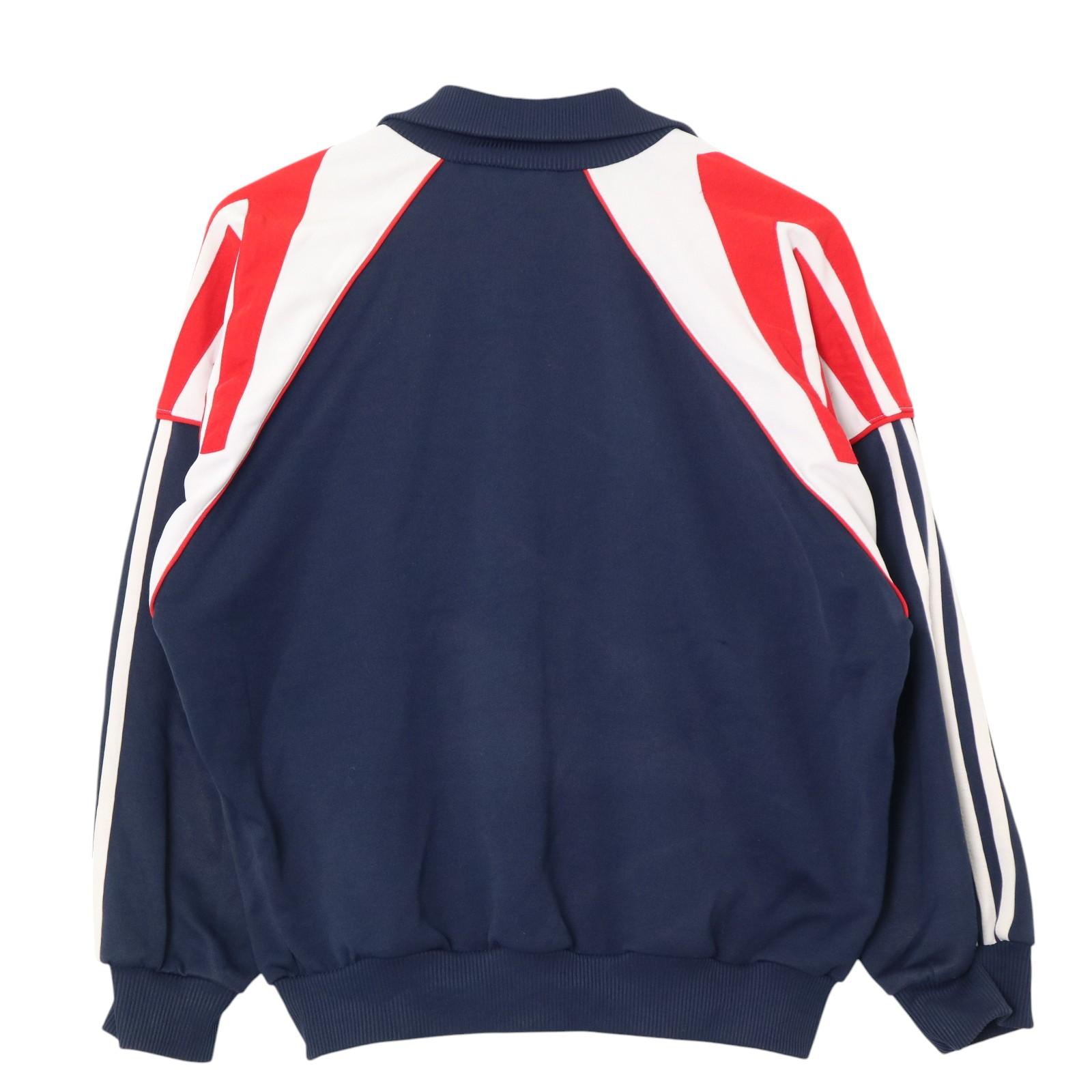 80年代 adidas アディダス トラックジャケット スポーツ ネイビー (メンズ S) 中古 古着 A3628