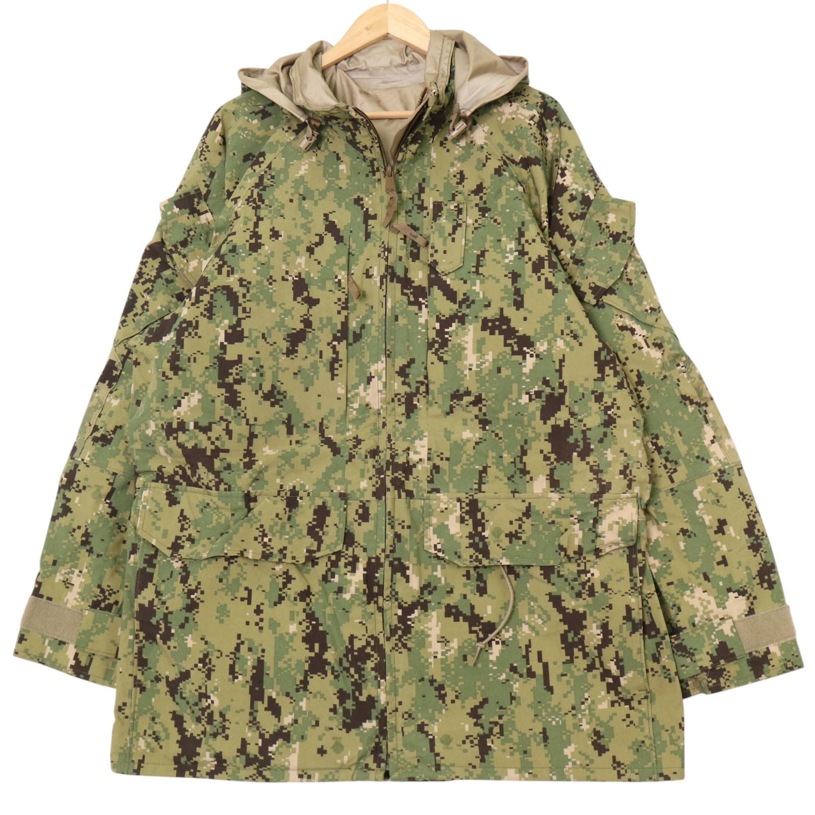 Jumper, Blouson - 00年代 米軍実物 U.S.NAVY NWU type3 GORE-TEXパーカー ミリタリー グリーン (メンズ LARGE X-LONG) 中古 古着 A3656
