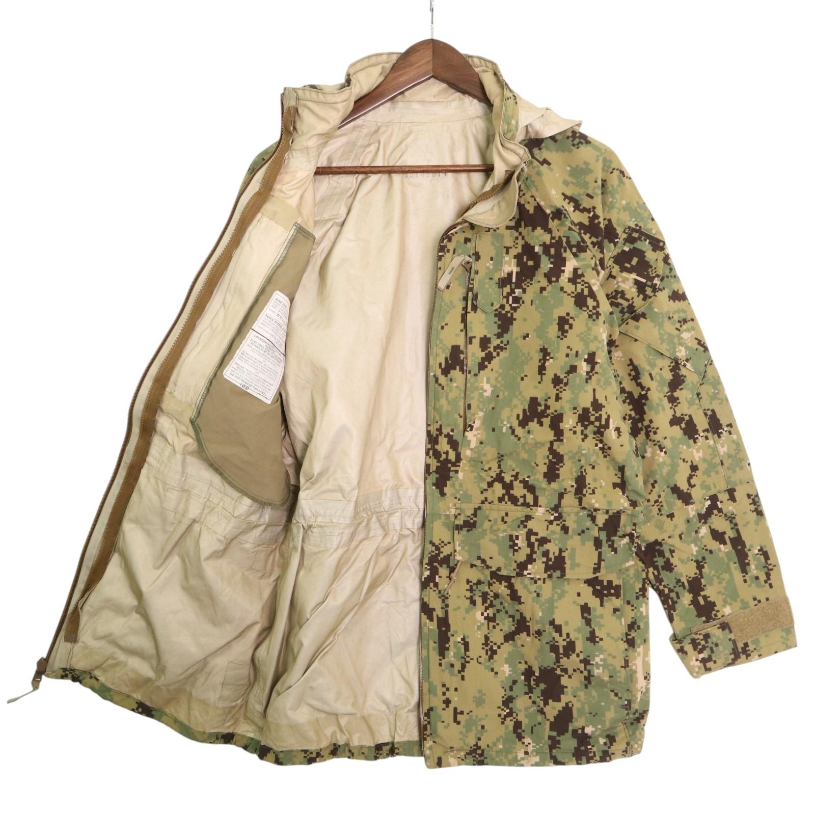 米軍実物 U.S.NAVY NWU type3 GORE-TEXパーカー ミリタリー グリーン (メンズ SMALL LONG) 中古 古着 A3683