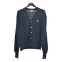 90年代 USA製 IZOD LACOSTE アイゾッド ラコステ アクリル ニット カーディガン ワンポイントロゴ ネイビー (メンズ L) 中古 古着 T0...