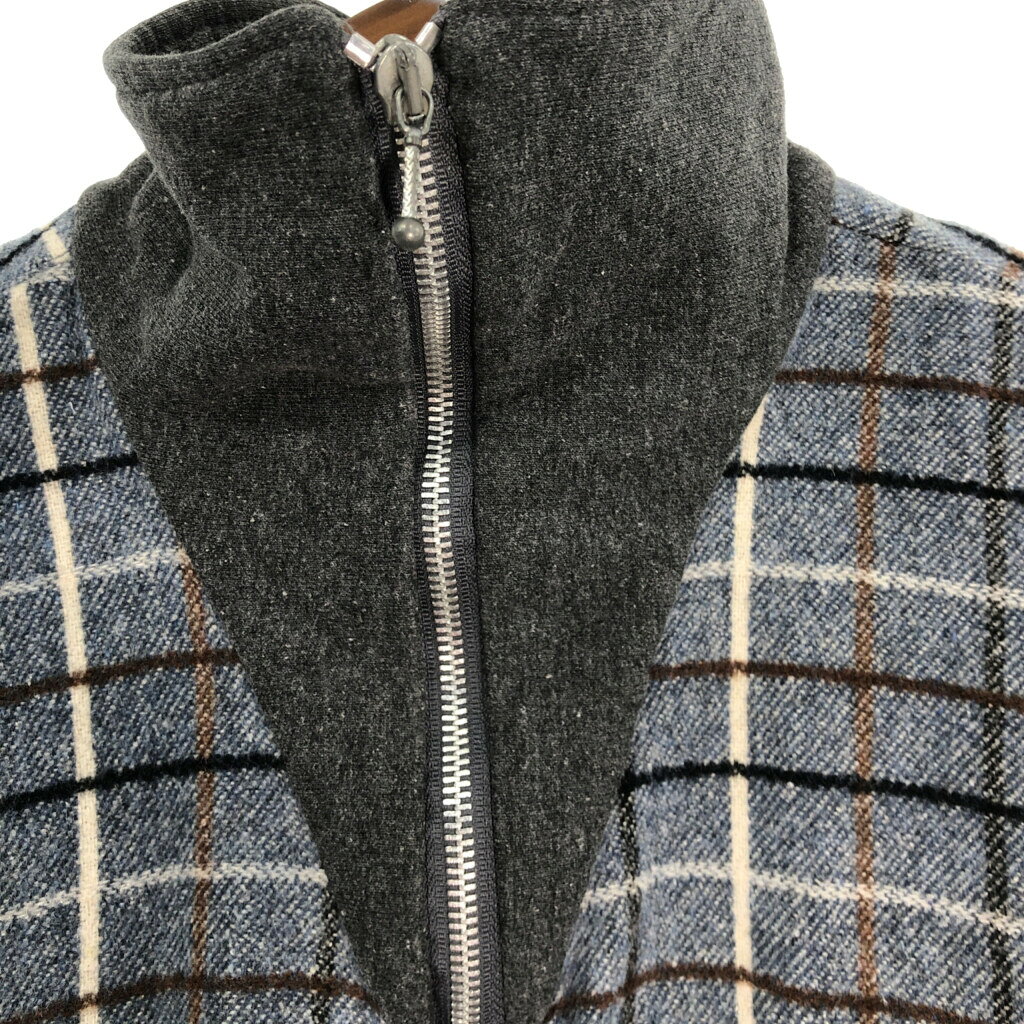 STREET WAVE フルジップ 長袖シャツ チェック ライトブルー (メンズ 43/44) 中古 古着 T0499