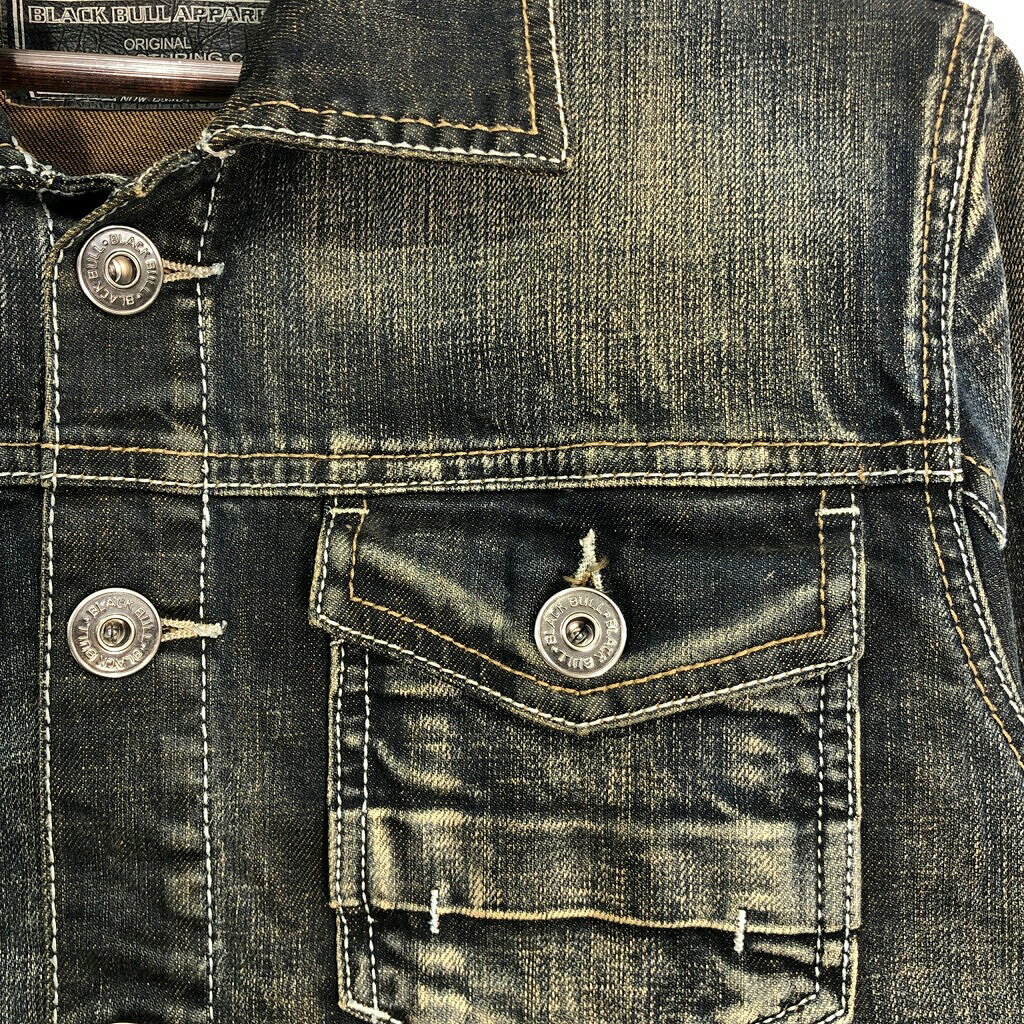 BLACK BULL APPAREL デニムジャケット ブルー (メンズ S) 中古 古着 T0579