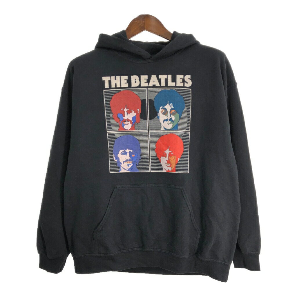 THE BEATLES ザ・ビートルズ スウェット パーカー バンド ブラック (メンズ L) 中古 古着 T1222