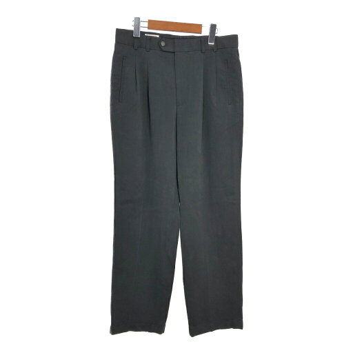 CUTTER&BUCK 2タック スラックスパンツ ブラック (メンズ W32) 中古 古着 T1338 CUTTER&BUCK 2タック スラックスパンツ ブラック (メンズ W32) 中古 古着 T1338