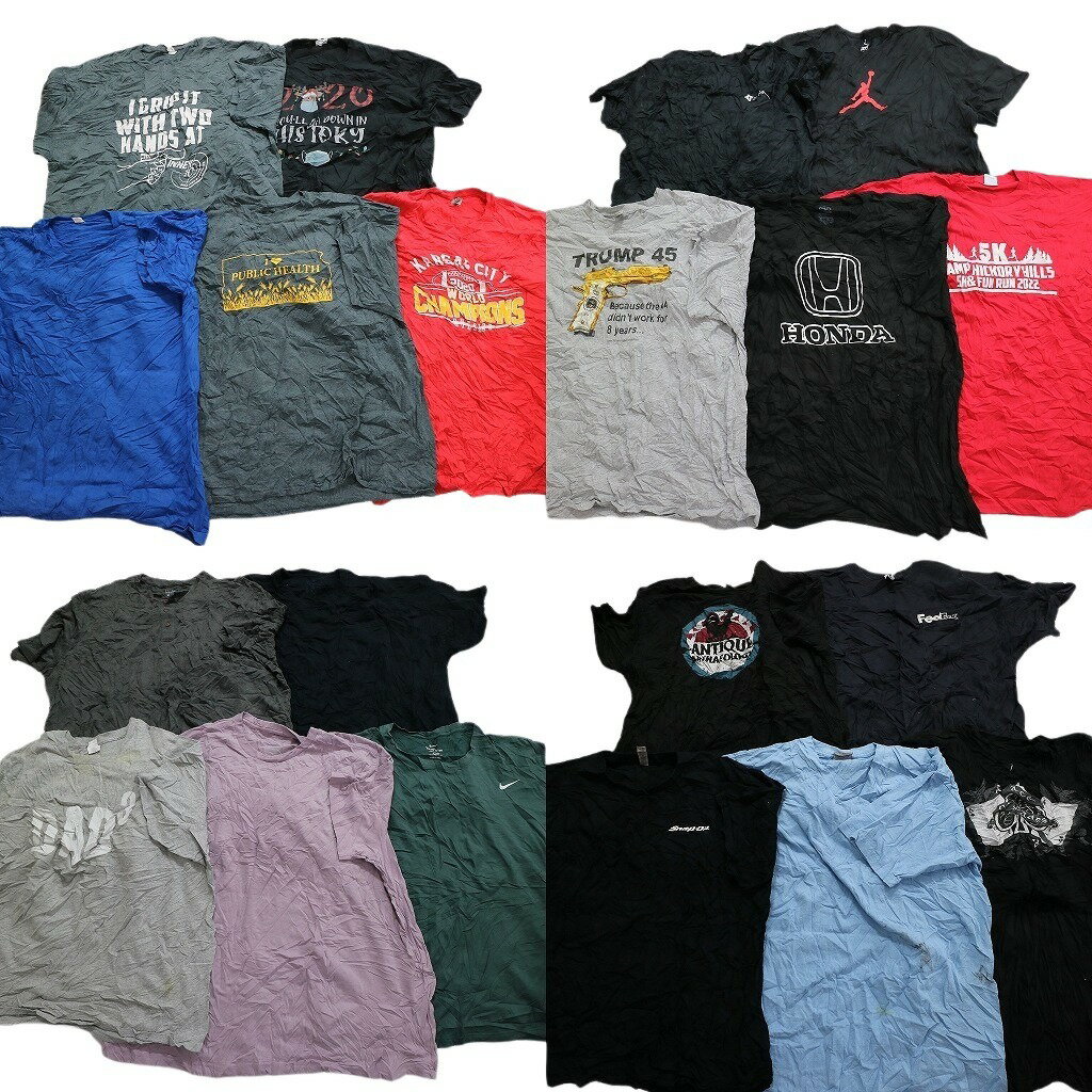 古着卸 まとめ売り カラーmix プリント 半袖Tシャツ 20枚セット (メンズ 3XL ) ナイキ 企業 ホンダ フェデックス 中古 古着 MY2135