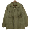 60年代 米軍実物 U.S.ARMY M-65 フィールドジャケット 2nd ヴィンテージ ミリタリー オリーブ (メンズ MEDIUM REGULAR) 中古 古着 A4055