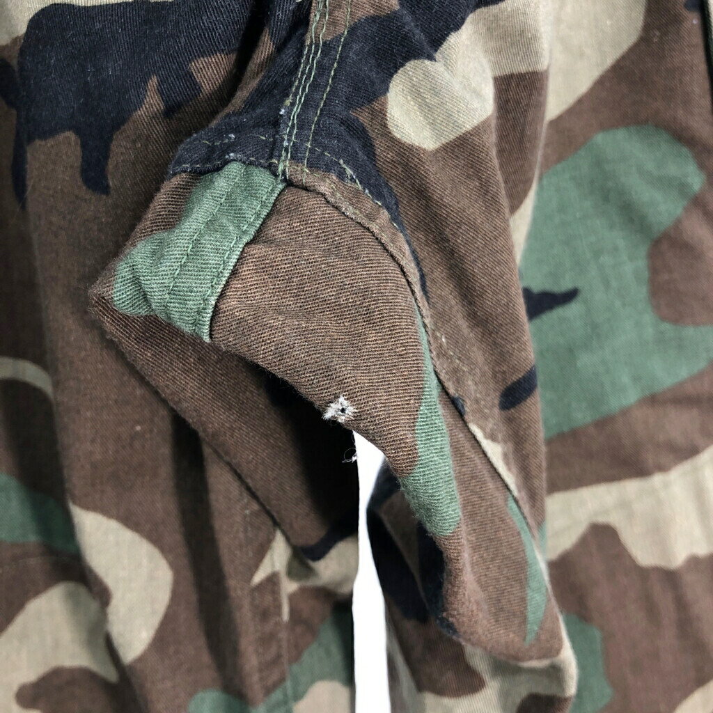 80年代 米軍実物 U.S.ARMY ケミカルプロテクティブパンツ ミリタリー ウッドランドカモ グリーン (メンズ SMALL) 中古 古着 T2096