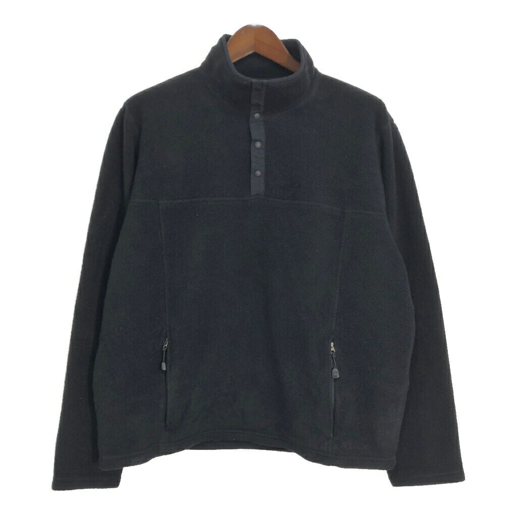 楽天YAMAHISA USEDCLOTHINGSHOP90年代 L.L.Bean エルエルビーン ハーフスナップ フリースジャケット アウトドア ブラック （メンズ L） 中古 古着 T2132