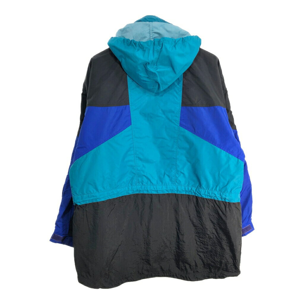 90年代 Columbia コロンビア アノラックパーカー マウンテンパーカー アウトドア ターコイズブルー (メンズ L相当) 中古 古着 T2472